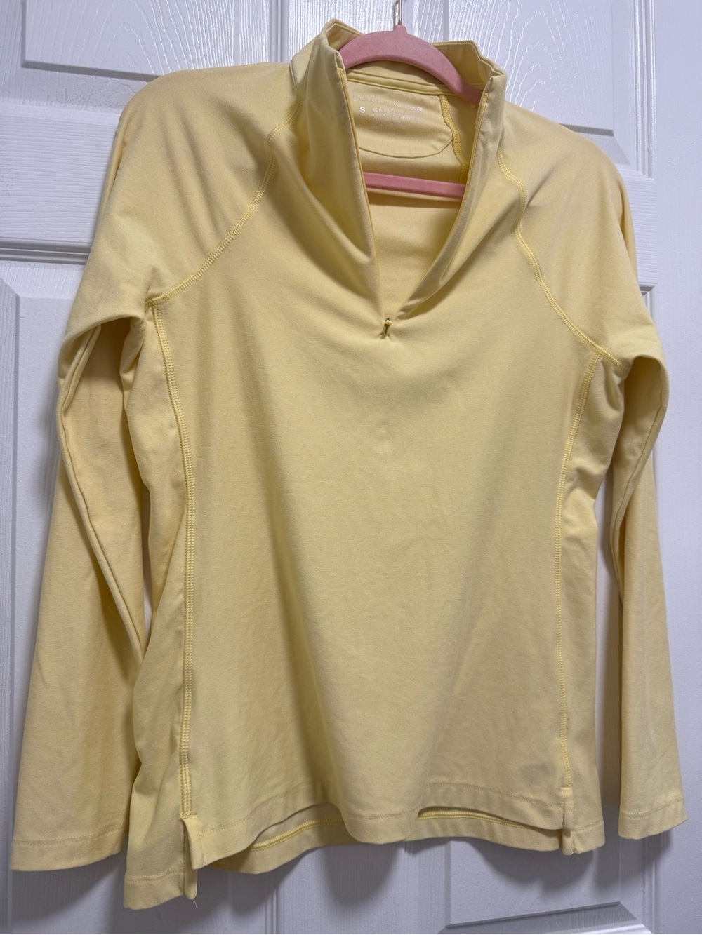 Peter Millar Perth Performance 1/4 Zip Pullover Pale Yellow Morning Small UPF